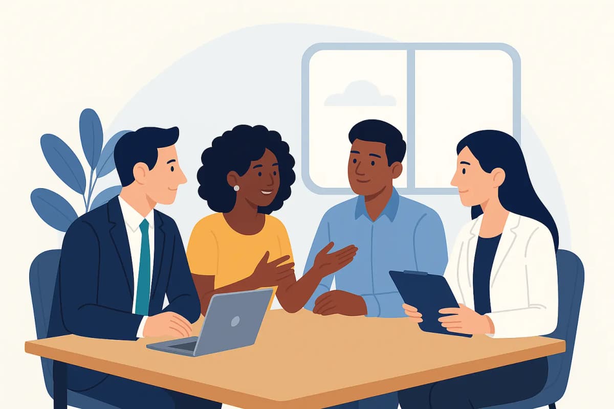 Accountants discussing financial strategy