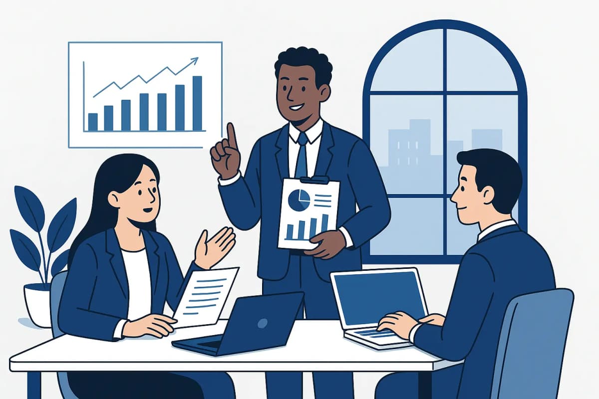 Advisors meeting with a client