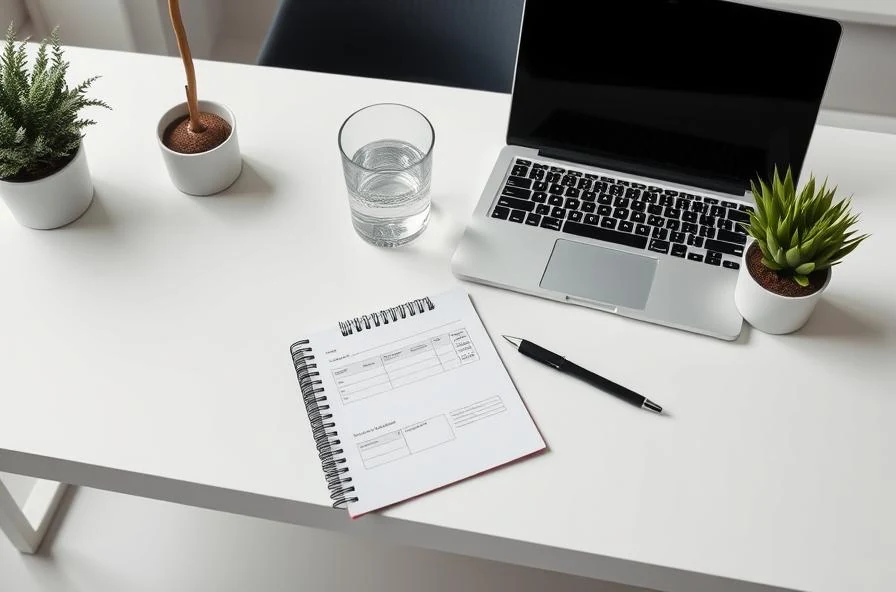 Management accounts and monthly financial reporting on a modern desk